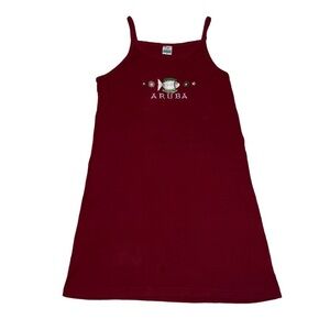 XL Summer Breeze Women’s Sleeveless Embroidered Aruba Fish Tank Top Dress